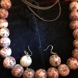 Necklace Chic Serpentine Acrylic Agate & Earrings